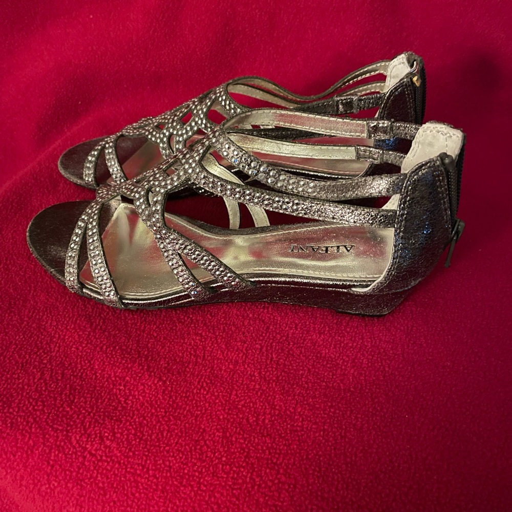 Alfani Women's Glittering Silver Sandals